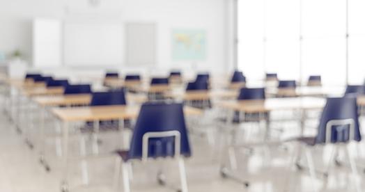 empty classroom unfocused